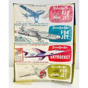 Strombecker Gift Box FJ-2 Fury F-94 Skyrocket F86 Sabre 1:60 Wood Kit 702 New